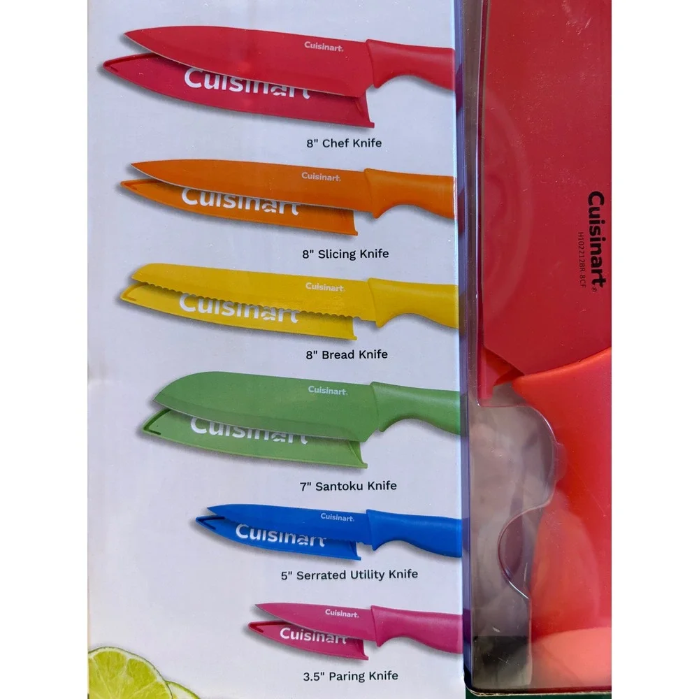 Cuisinart Adv 12 Piece Ceramic Coated Knife Set Stainless Steel Blades NEW‎